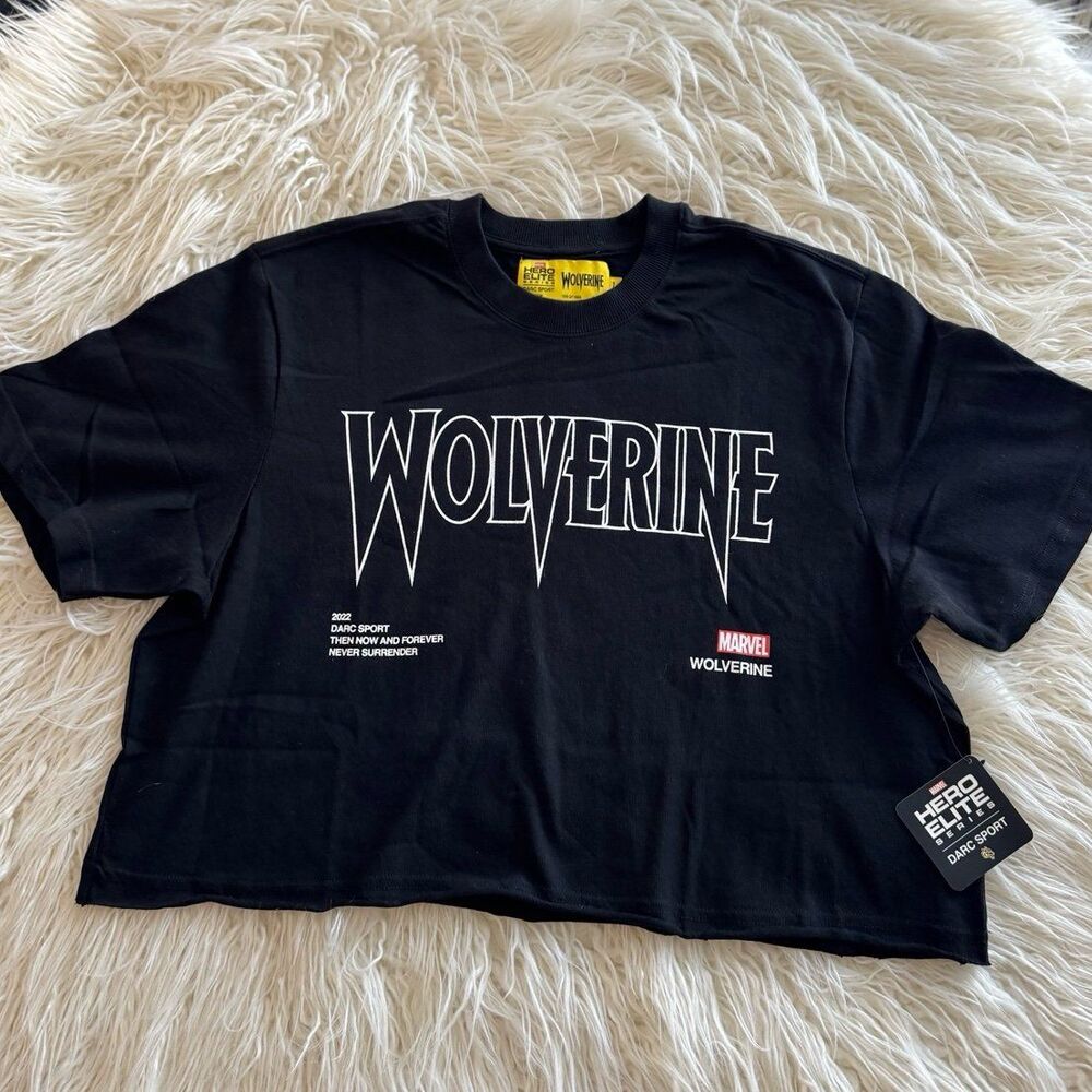 Darc Sport x Marvel Wolverine Rage Cropped T-Shirt Black Size Large - Picture 2 of 12